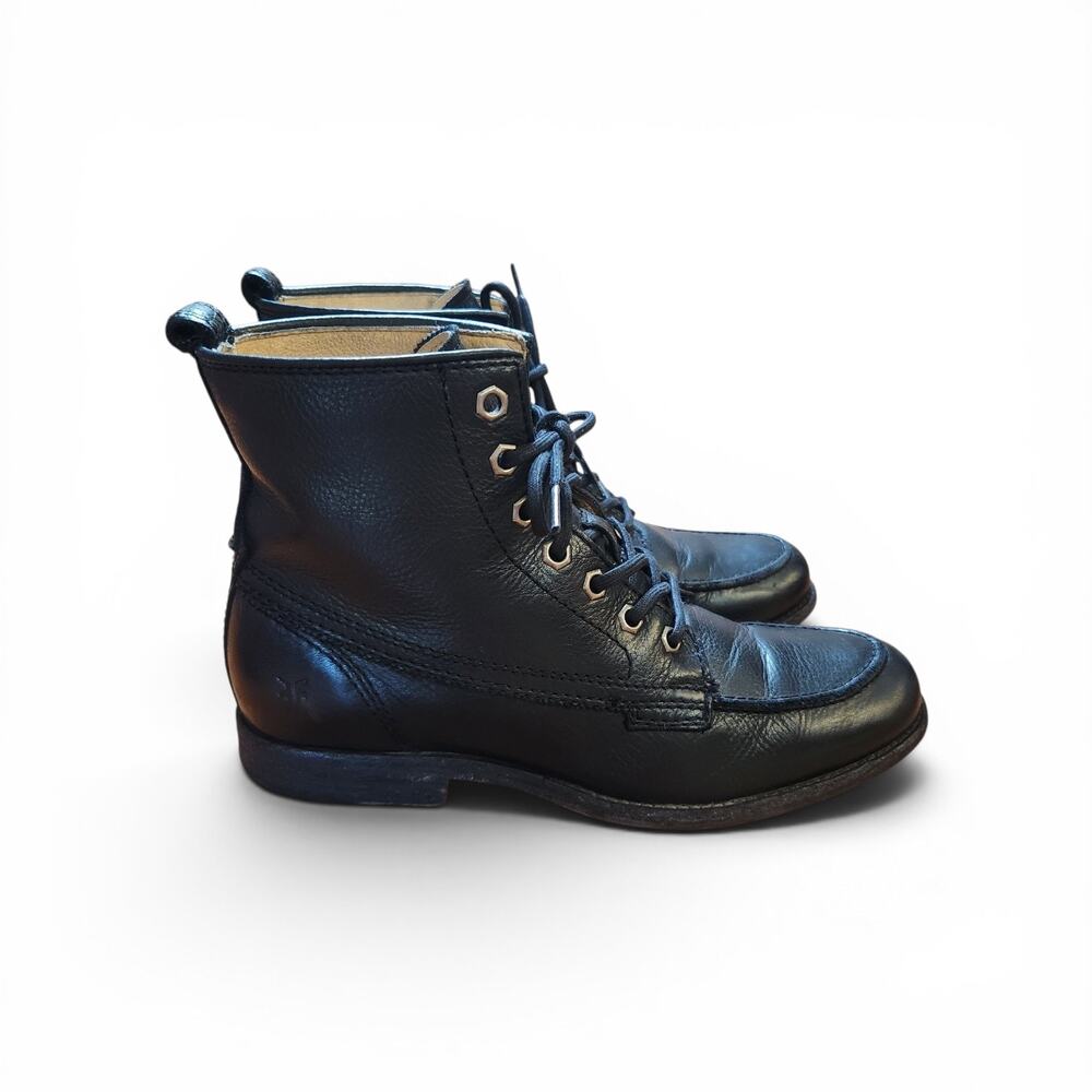 Frye Black Leather Women's Phillips Boots, Sz 7.5B